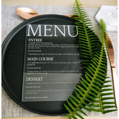 Wedding Menu Acrylic - Bar Menu - Menu Cards