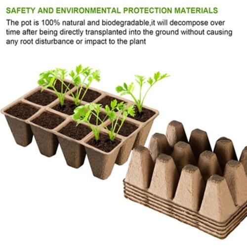 12 Grids Peat Pots Seed Starter Peat Pots Biodegradable Sprouting Seedling Trays For Indoor And Outdoor Plants