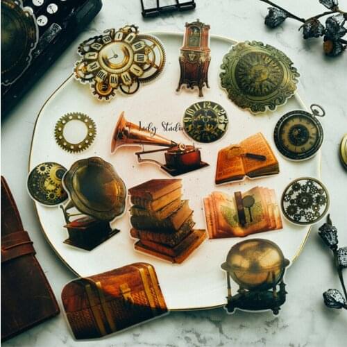 Vintage Clock Photo Frame Sticker DIY Scrapbooking Base Collage Mobile Phone Diary Album Happy Planner Gift Wrapping Decoration