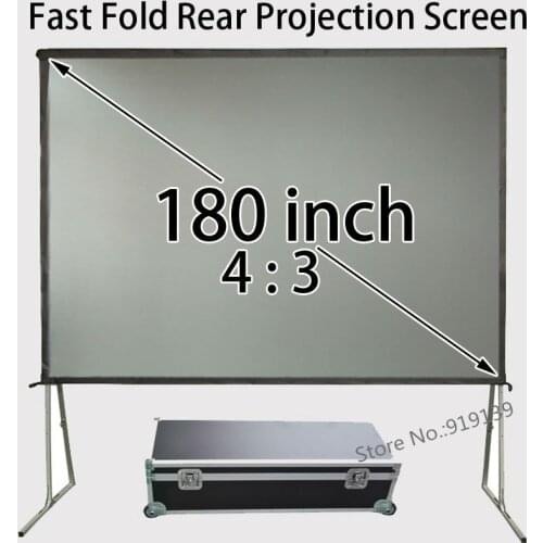 Best Quality 180" Diagonal 4:3 Easy Folding Rear Projection Screen With Aluminum Flight Case