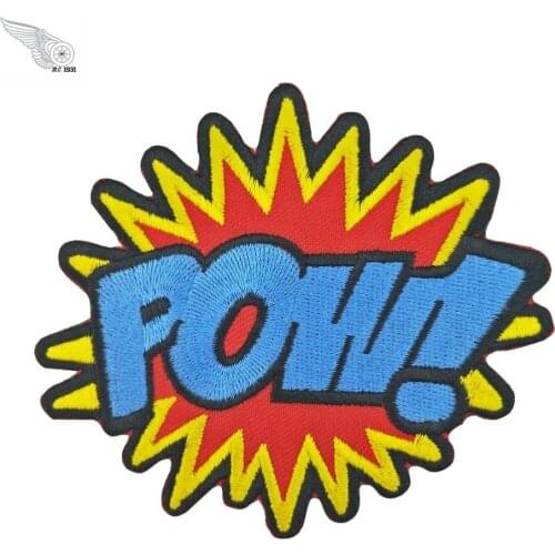 Funny POW embroidery patches iron on chest size kids girls mini applique children tags custom your text name patches for jacket