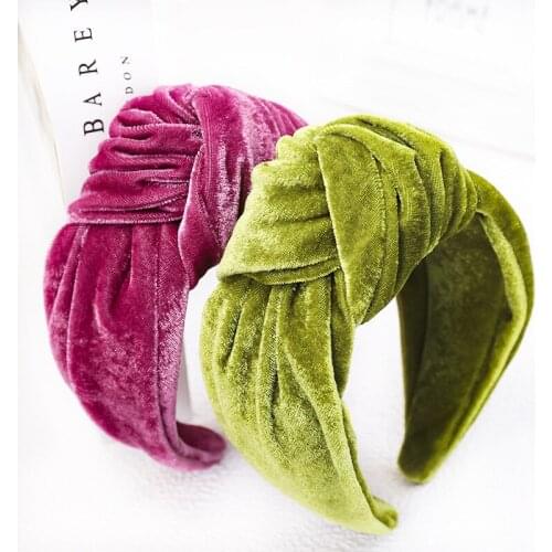 Fashion Velvet Hair Bands For Women Silk Cloth Turban Headband Knot Hair Clips Hoop Hair Accessories Girls Head warp diademas