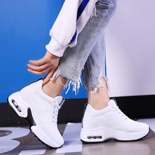 Chunky Wedge Sneakers Platform Shoes Breathable Casual Shoes Woman Fashion Height Increasing Ladies Shoes Woman Vulcanize Shoes