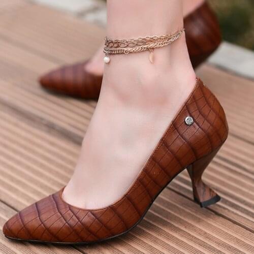 Tonar Goly Tan Skin Pattern Heels Women Shoes Spring Summer Elegant Style Casual Cool Casual New Season Daily