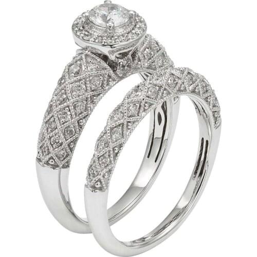 Ladies Set Of Rings Luxury Retro High End Zircon Women Ring Fashion Jewelry Accessorie Engagement Ring Couple Anniversary Gift