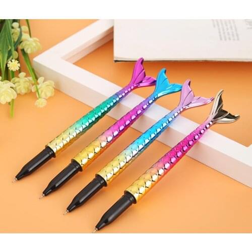 0.5mm Liquid-Ink Neutral Pen Creative Gradient Mermaid Shape Signature Pens Student Office Stationery Writing Supplies