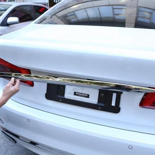 Car Stainless Steel Rear Tailgate Trunk Lid Decoration Strips Trim 1pc For BMW G30 5 Series 2018 (Bright)