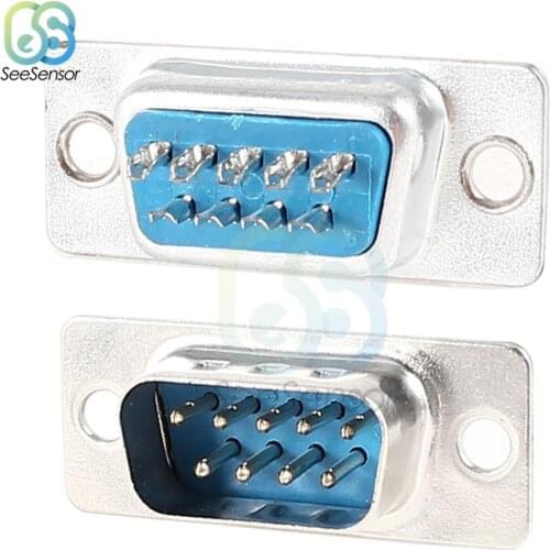 10pcs RS232 DB9 DB15 DB25 Male Female Socket Connector Serial VGA 2 Rows Solder Type Plug D-SUB Adapter