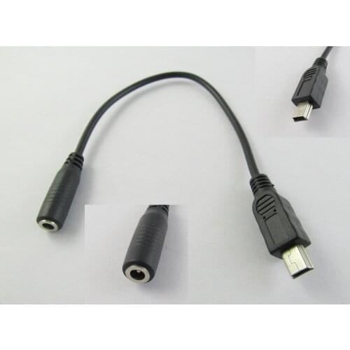50pcs DC Power Jack Female 3.5mm x1.35mm to USB Mini 5 Pin Male Cable 20cm Black