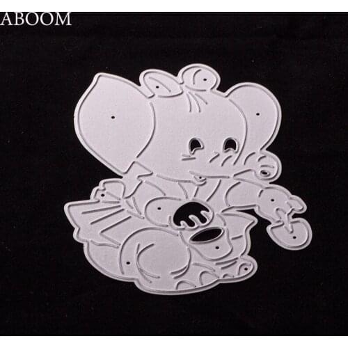 ABOOM Cute Cartoon Elephant Metal Carbon Steel Cutting Dies Embossing Folder Metal Die Cutting For DIY Craft Making Dies Stencil