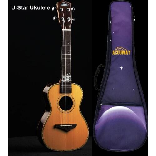 Acouway ukulele Concert Tenor 23 /26 ukelele Ukulele with bag Solid Spruce top glossy finish 12 zodiac birthday gift present