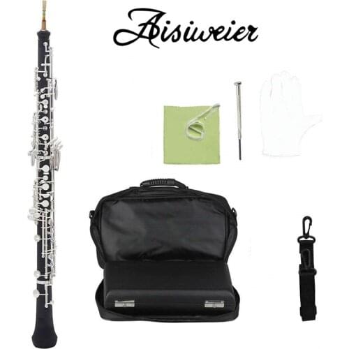 Aisiweier Professional C Key Oboe Semi-automatic Style Cupronickel Plated Silver Fully automatic Oboe
