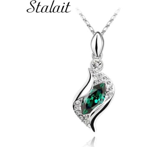 Promotion Angel Eye Fairy Pendant Necklace Silver Color Green Necklace Bohemia Jewelry Accessoriry For Girlfriend