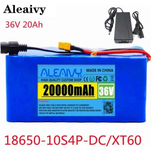 36V 20Ah Electric Bicycle Battery Built-in 20A BMS Lithium Battery Pack 36 Volt 2A Charging E-Bike Battery 42V Charger+XT60