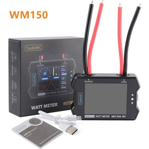 ToolkitRC WM150 150A 50V Watt Meter Power Analyzer TFT 2.4inch LCD Display Power Voltage Current Tester PWM Output for rc drone