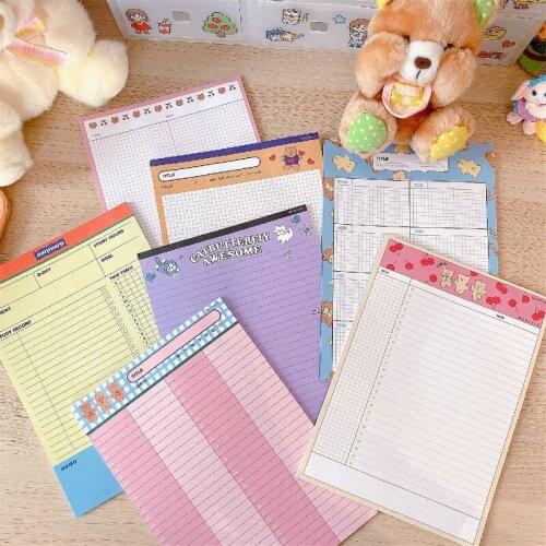 30 Sheets Kawaii Cute bear Notepad B5 Loose Leaf Notebook Paper Planner Inner Page Inside Paper Weekly To Do Planner Notepad
