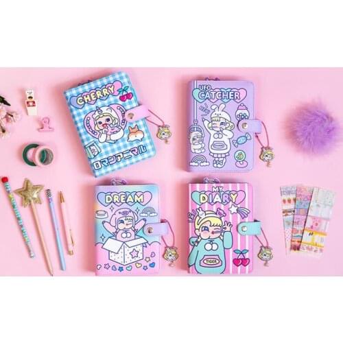 Fast DHL 50PCS* 110 Sheets Kawaii Cartoon A6 Diary Notebook Weekly Travel Note Book Stationary Office School Supplies