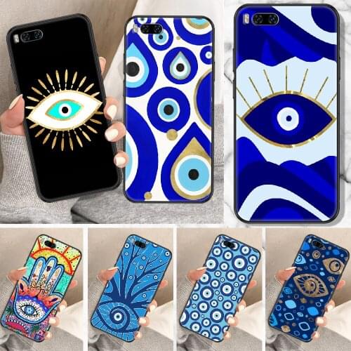Nazar Boncuğu Evil eye Phone Case For Xiaomi Mi Note 8 9 10 11 9T 10T A3 Lite Pro Ultra black 3D back tpu prime trend waterproof