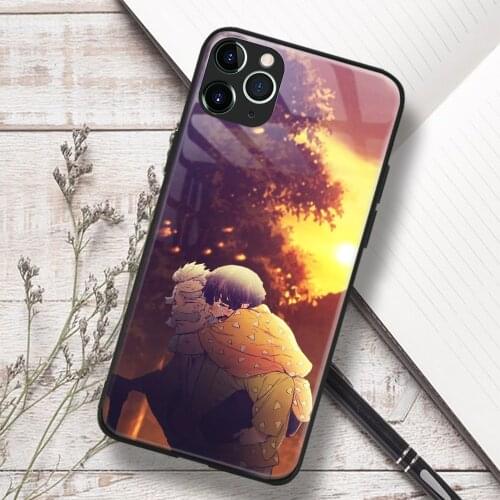 Zenitsu Agatsuma Kimetsu No Yaiba Anime Soft TPU Glass Phone Case for IPhone SE 6s 7 8 Plus X Xr Xs 11 12 Mini Pro Max Samsung