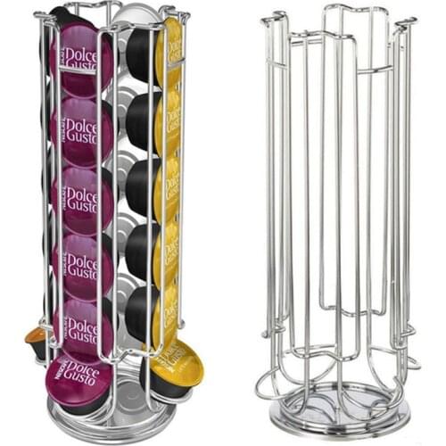 2019 Coffee Pod Holder Dolce Gusto Capsule Stand Coffee Capsule Storage Rack for 24/32pcs 360 Degre Rotate Non-slip Base