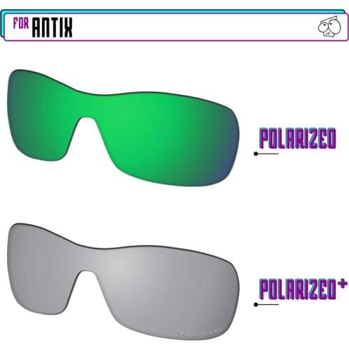 EZReplace Polarized Replacement Lenses for - Oakley Antix Sunglasses - SilverP Plus-Green P
