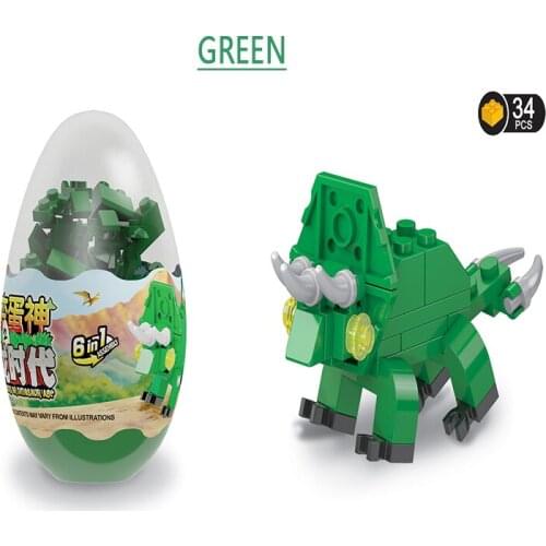 Zoo Figures Animal Model Building Blocks 6 styles Dinosaur Egg Animals DIY Building Blocks kids toys for children