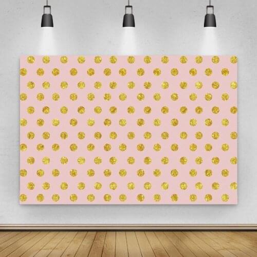 Gold Polka Dots Pink Board Wall Photography Backdrops Newborn Baby Shower Pets Portrait Birthday Customize Photo Backgrounds