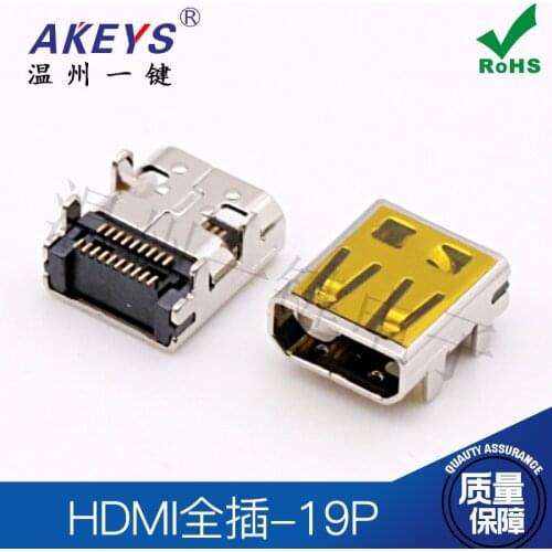 10pcs HDMI female connector TYPE 19P MICRO four-pin full plug HD interface connector