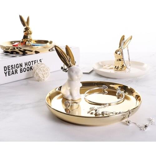 Ceramic Jewelry Organizer Tray Decorative Dish Food Plate Bracelet Necklace Storage Trays Rings Holder Nordic Gifts Decorations