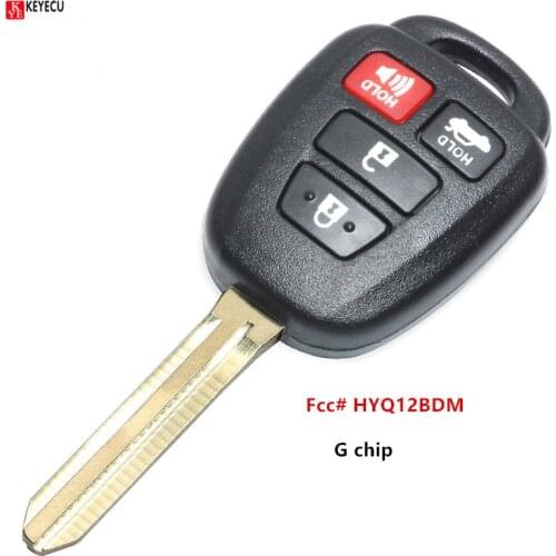 Keyecu New Uncut Remote Key Fob With G Chip for Toyota Camry 2012 2013 2014 FCC ID:HYQ12BDM