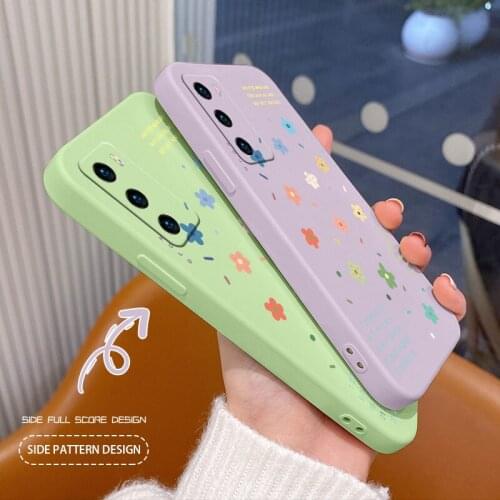 Small Floral Shockproof Silicone Cover Case For Huawei P40 P30 P20 Pro Lite Mate 40 30 20 Pro Lite P Smart 2021 Y7A Phone Case