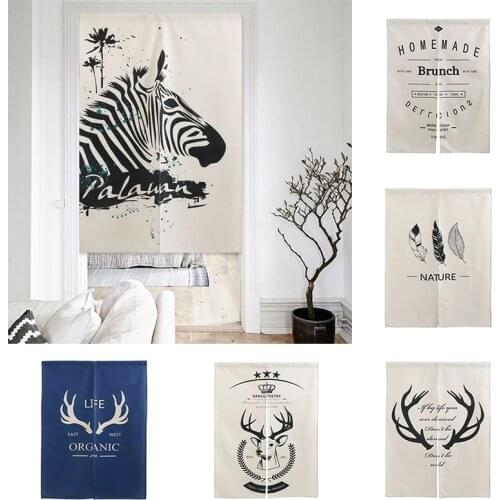 Nordic Simple Fabric Door Curtain Living Room Bedroom Partition Curtain Kitchen Half Panel Curtain Doorway Hanging Curtain