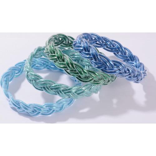 New Arrival PU Leather Weave Bracelets Set for Women Children All Weather Bangle Stack Silicone Plastic Glitter Jelly Bracelet