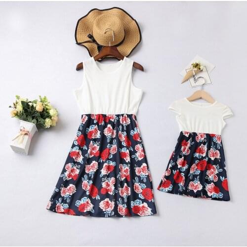 Mommy And Me Clothes Mom And Daughter Dress Womens Sleeveless Floral Dress Mother And Daughter Clothes Mother Daughter Dresses
