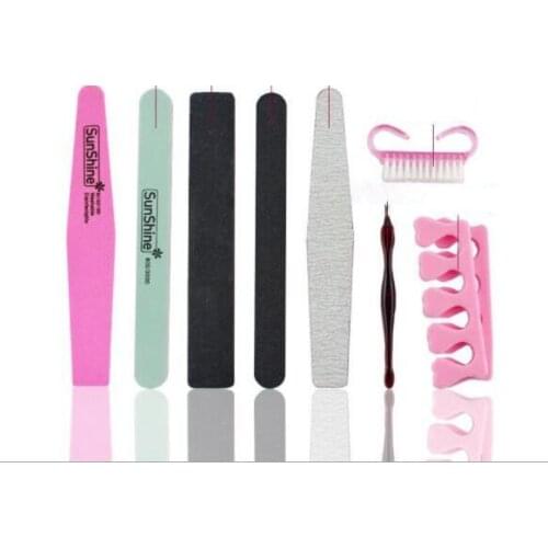 10 sets manicure set pedicure kit disposable nail kit hotel nail file cuticle fork