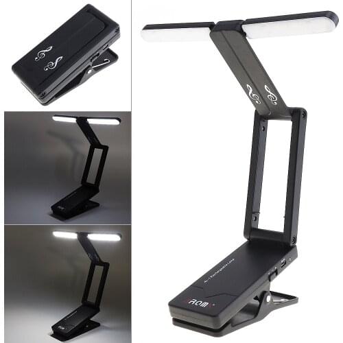 Rechargeable Music Stand Lamp Folding LED Clip-on Light Foldable and compact for Guitar Piano Light and Stage Lighting