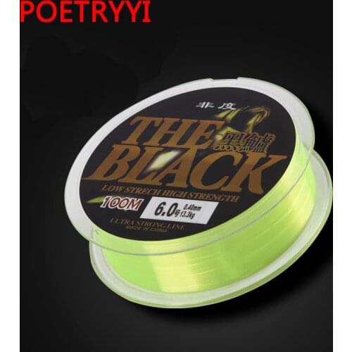 POETRYYI 100M nylon fluorescent green fishing line Super strong Japanese raw silk fishing line pesca 30