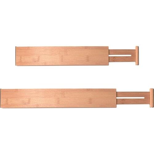 Adjustable Bamboo Drawer Dividers Organizer Large Expandable Organizing Dividers for Kitchen Utensils Dresser Bedroom Bathroom