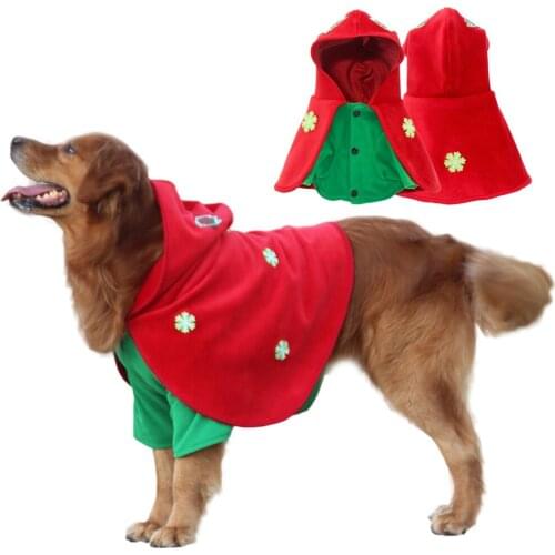 Christmas Dog Costumes Velvet Funny Dog Clothes for Xmas Warm Winter Pet Poncho for Small Large Dogs Pet Dress Up Clothes Coat