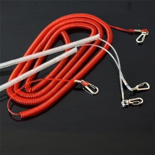 Fishing Tether Lanyard Retractable Coiled Portable Steel Wire Pliers Tackle Rod Safety Rope Gripper Tool Random Color#291475