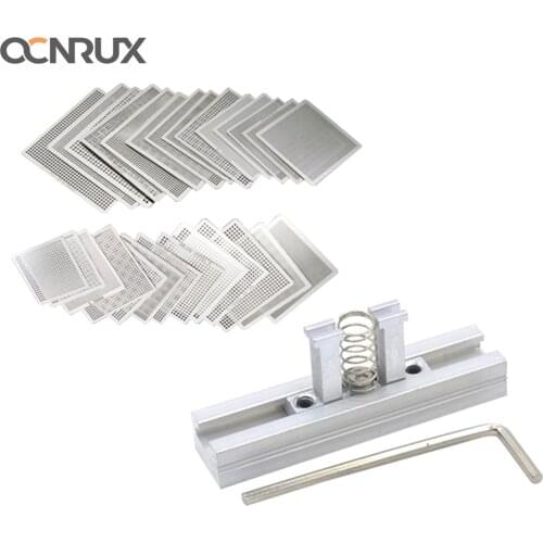 Universal 27pcs/set BGA Reballing Stencil Direct Heat Stencil Template Set Steel for Reballing IC Heated by Hot Rework Station