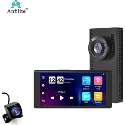 Dual Channels 5 Inch Touch Screen 4G Android 8.1 Dash Camera ADAS GPS Navigation Driving Recorder 2GB+16GB 24H Parking Monitor