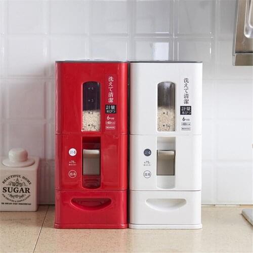 6/12kg High-Quality Metering Rice Barrel Moisture-Proof Insect-Proof Sealed Rice Storage Box Household Rice Dispenser