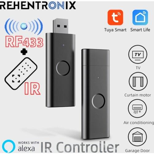 Tuya USB Shape WiFi Controller RF433 IR Universal Remote Controller Smart Controller Appliances Tuya Smart Life USB Controller