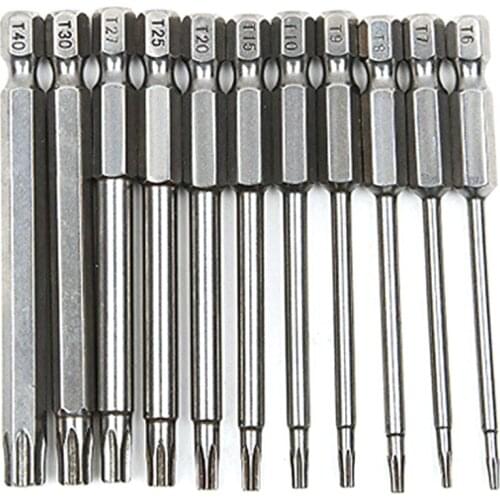 WSFS Hot 11Pcs 75mm S2 Steel Hex Torx Head Drill Screwdriver Set Bits Hand Tools Screw Driver Screwdrivers Kit