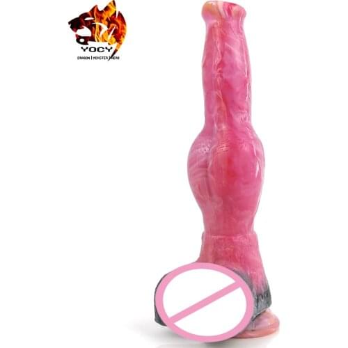YOCY Long Horse Dildo Knot Wolf Animal Dildio For Women Pleasure Silicone Gory Raw Meat Fantasy Anal Butt Plug Masturbator Adult