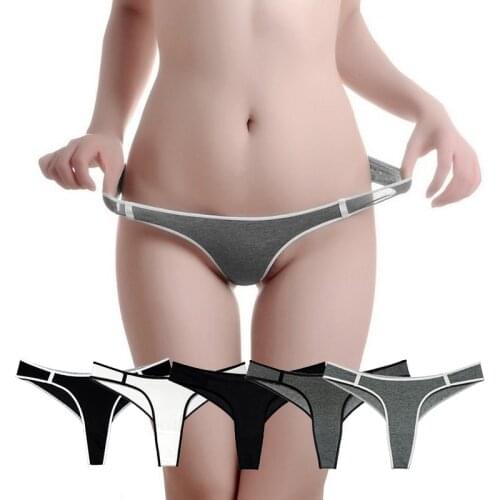 Womens Underwear Cotton High-elastic T-pants Color-blocking Sports Underwear Mid-waist Anti-emptying Womens T-pants Lingerie