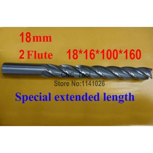 1pcs 18mm Two 2 Flute HSS & Special extended length Aluminium End Mill Cutter CNC Bit Milling Machinery tools Cutting tools