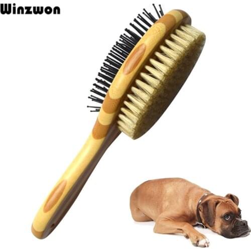 1Pcs Double Side Wood Pet Dog Comb Cat Dog Pet Grooming Brush Pet Hair Cleaner For Short Medium Long Hair Pet Cleaning Tools