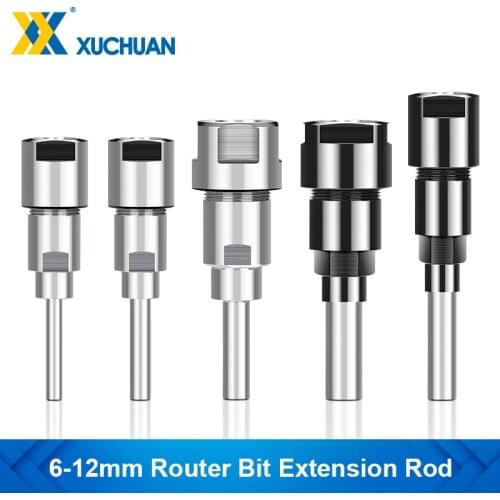 1PC Router Bit Extension Rod 6mm 1/4'' 8mm 12mm Shank Collet Engraving Machine Extension Milling Cutter Tool Holder